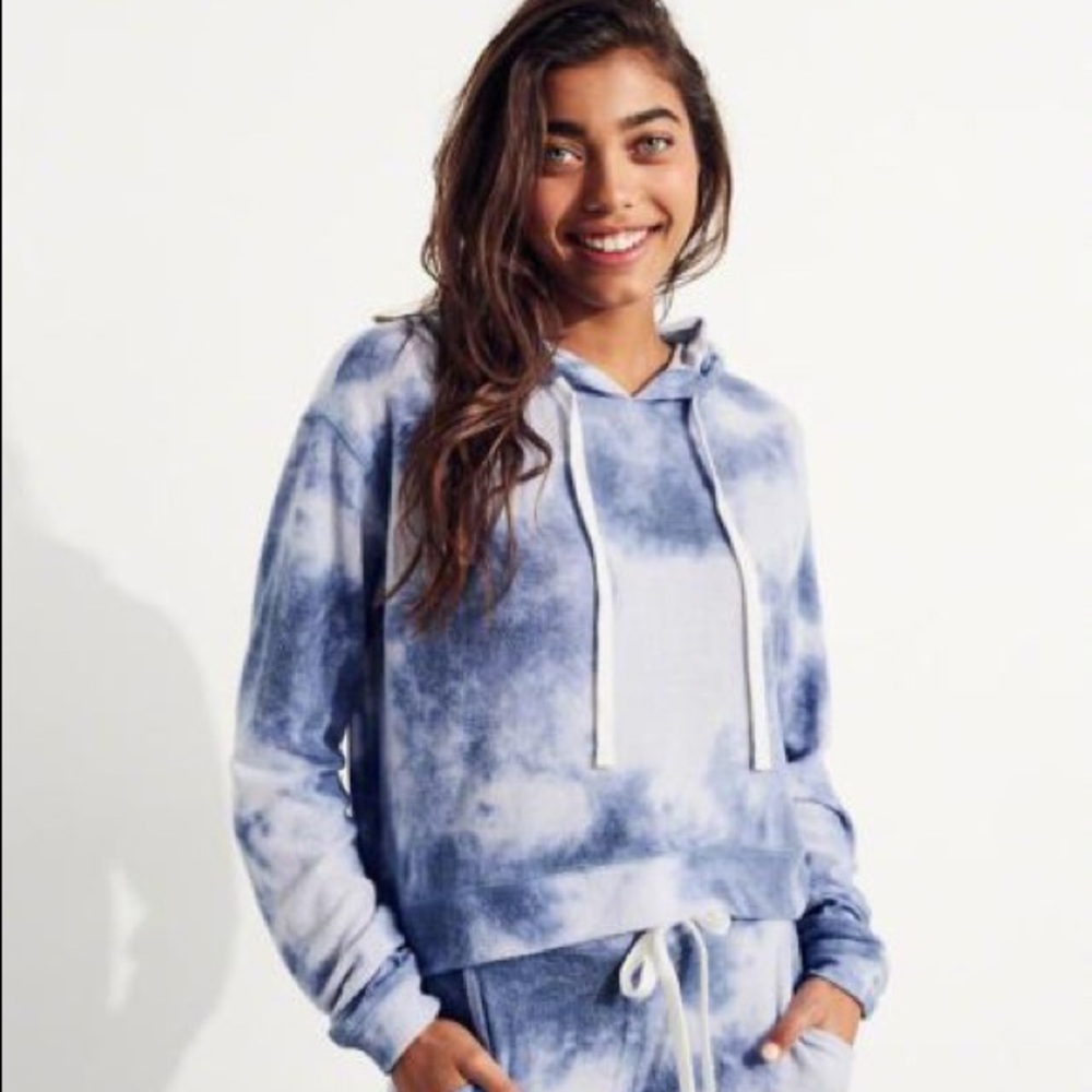 Hollister blue tie-dye hoodie